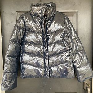 Betsey Johnson Navy Sparkle Puffer Jacket